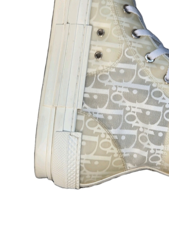 DIOR B23 League High-Top Sneaker White and Cream Dior Canvas EU 42 US Men's Sz 9 - Picture 9 of 15